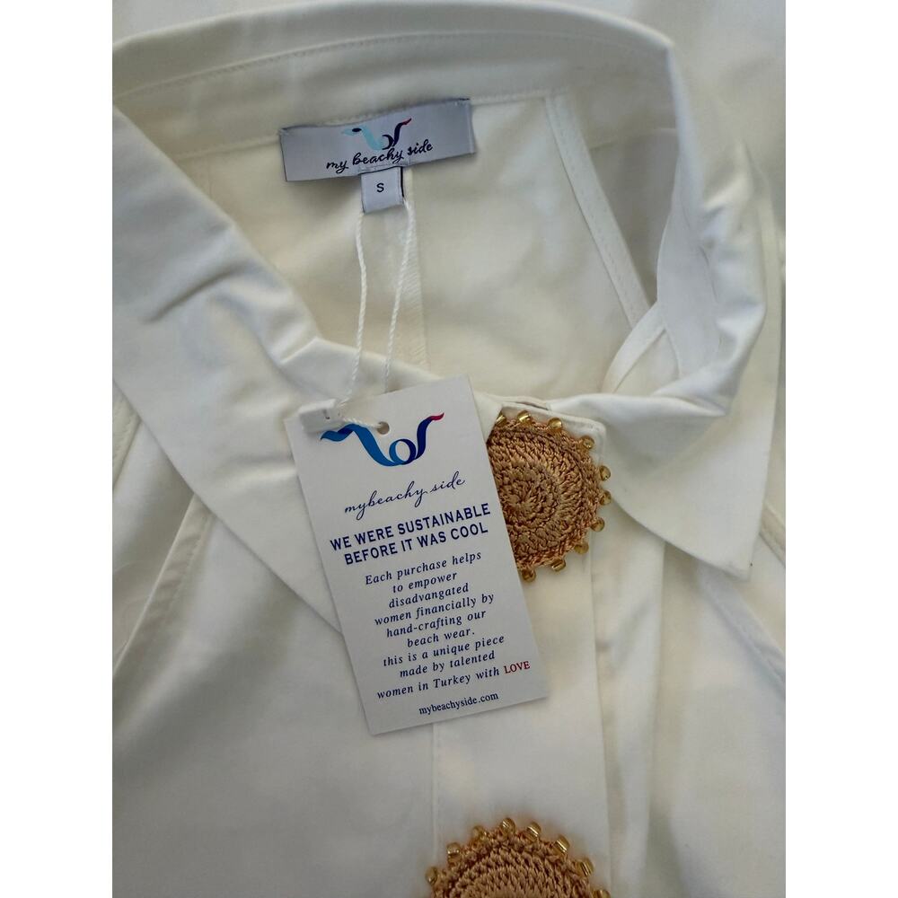 New My beachy side amber white mini dress size small - Picture 7 of 7